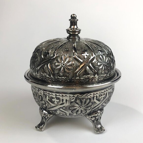 Vintage Moroccan Tea & Coffee Set 6-Piece Handmade in Fes Silver Plate - Picture 6 of 15